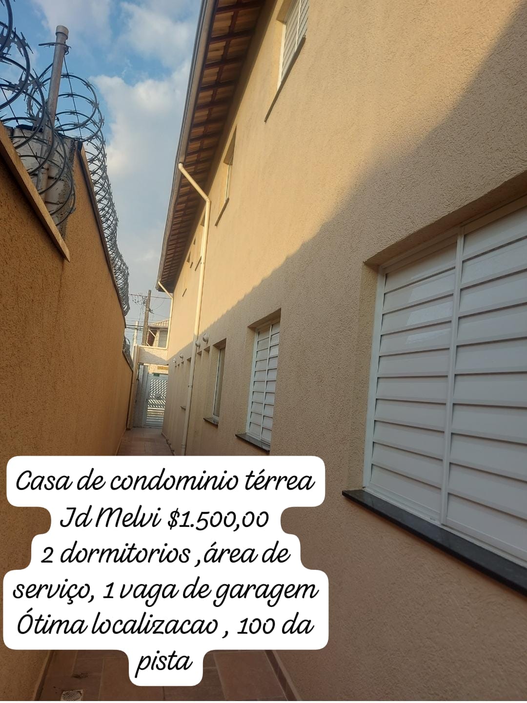 Aluga-se Casa em condomínio no Jardim Melvi 1500 Reais