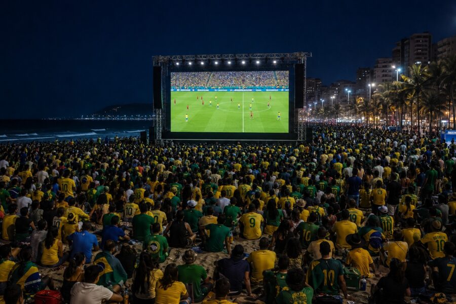 Praia Grande na Copa instala Telão gigante para transmissão dos Jogos do Brasil